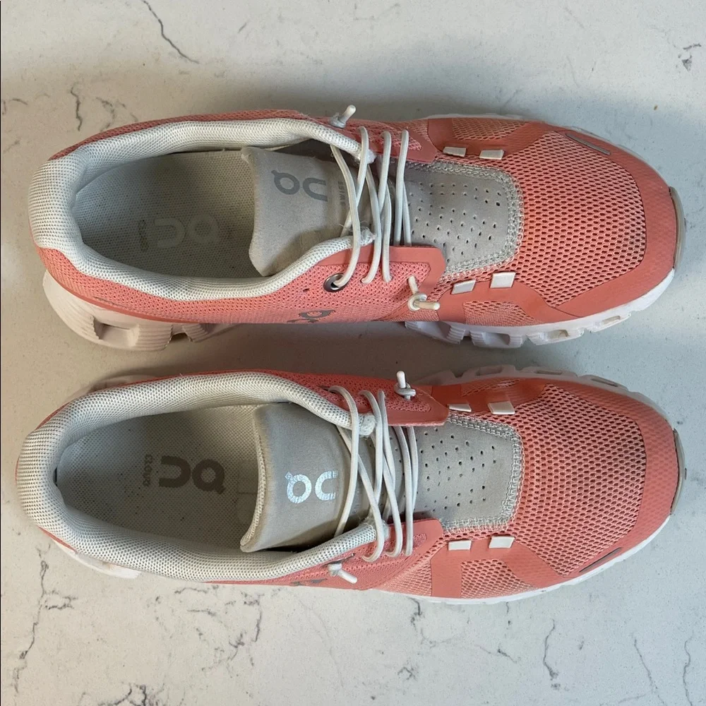 On Running On Cloud 5 Sneakers Women's Flamingo/Pearl Size 6.5 - Picture 11 of 17